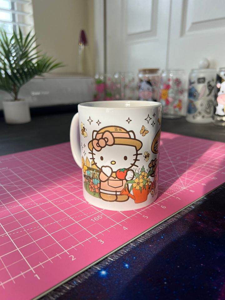 Cottagecore Kawaii Hello Kitty and Kerop Ceramic Coffee Tea Mug
