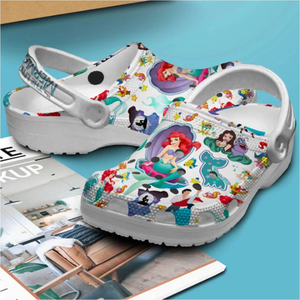 Custom Name The Little Mermaid Shoes, The Little Mermaid Summer Shoes, The Little Mermaid Sandals