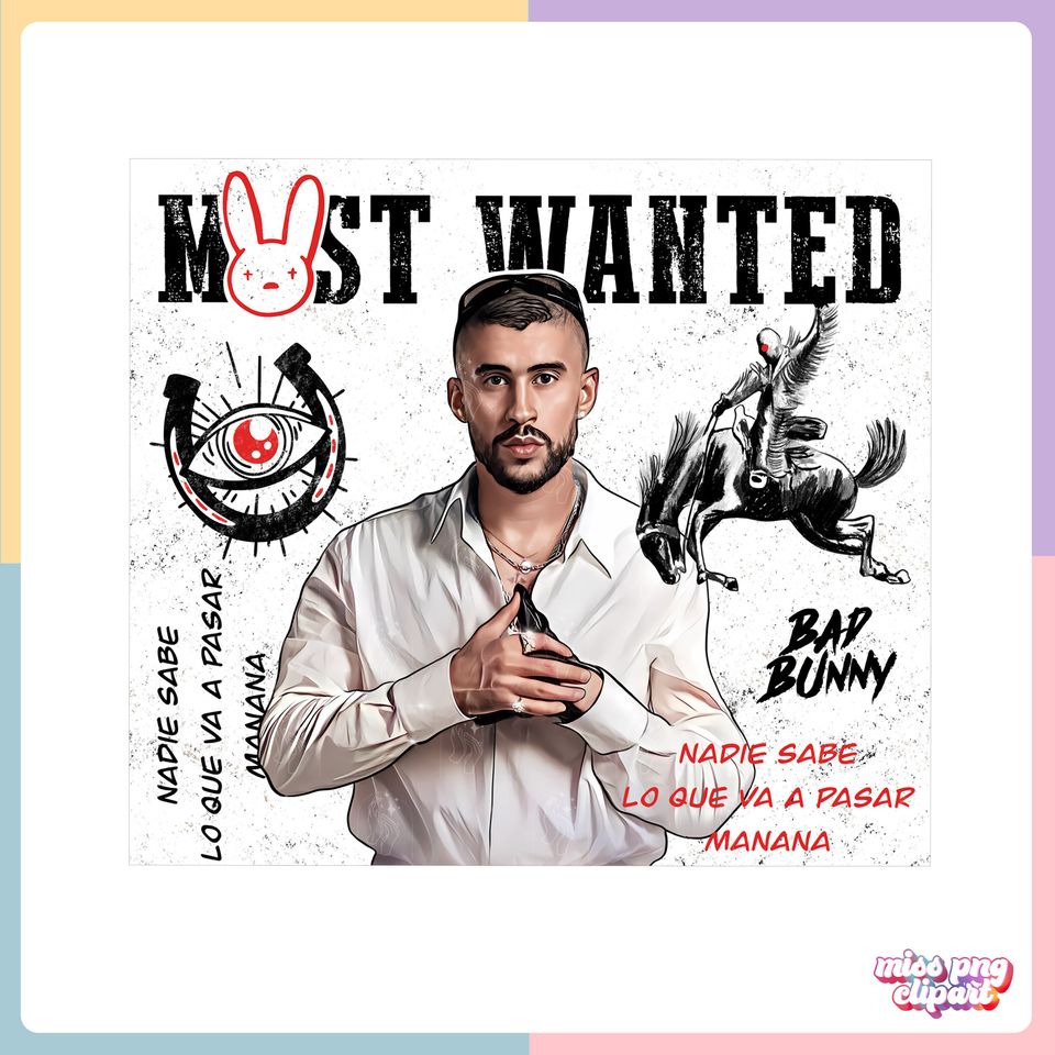 Bad Bunny Tumbler with Lid and Straw 20oz