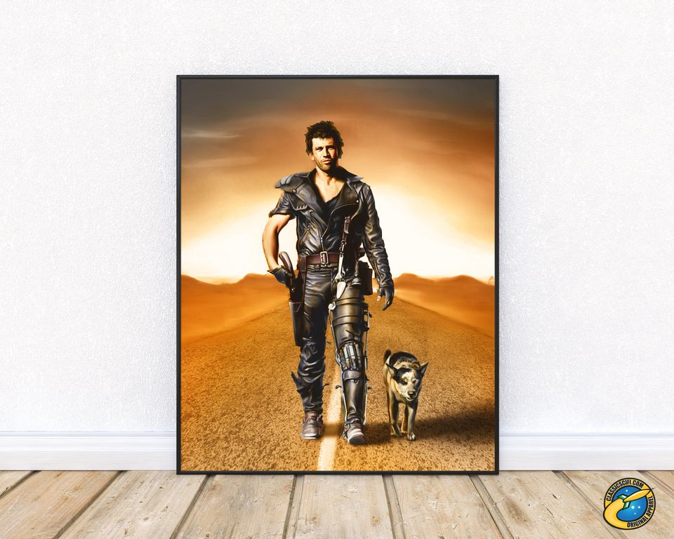 Road Warrior Mad Max with Cattle Dog Poster