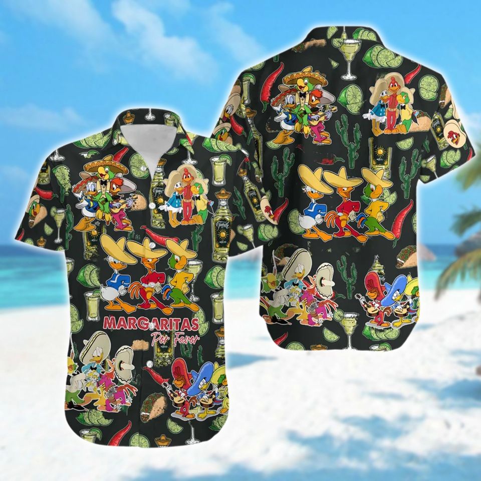Three Caballeros Drinking Wine And Dance Hawaiian Shirt