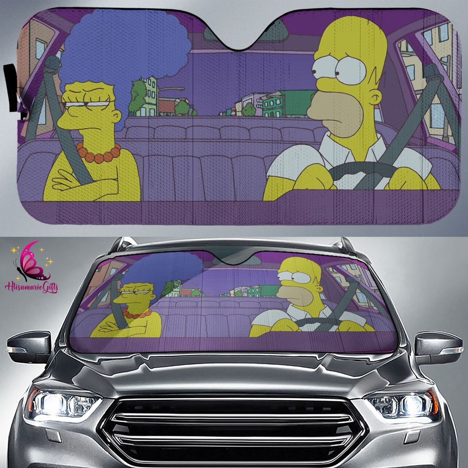 The Simpsons Family Car Sunshade | The Simpsons Car Windshield
