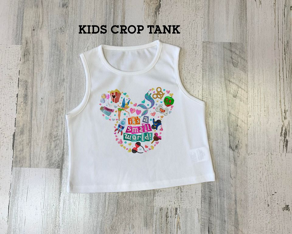 Small World Crop Tank, It's a Small World Colorful Crop