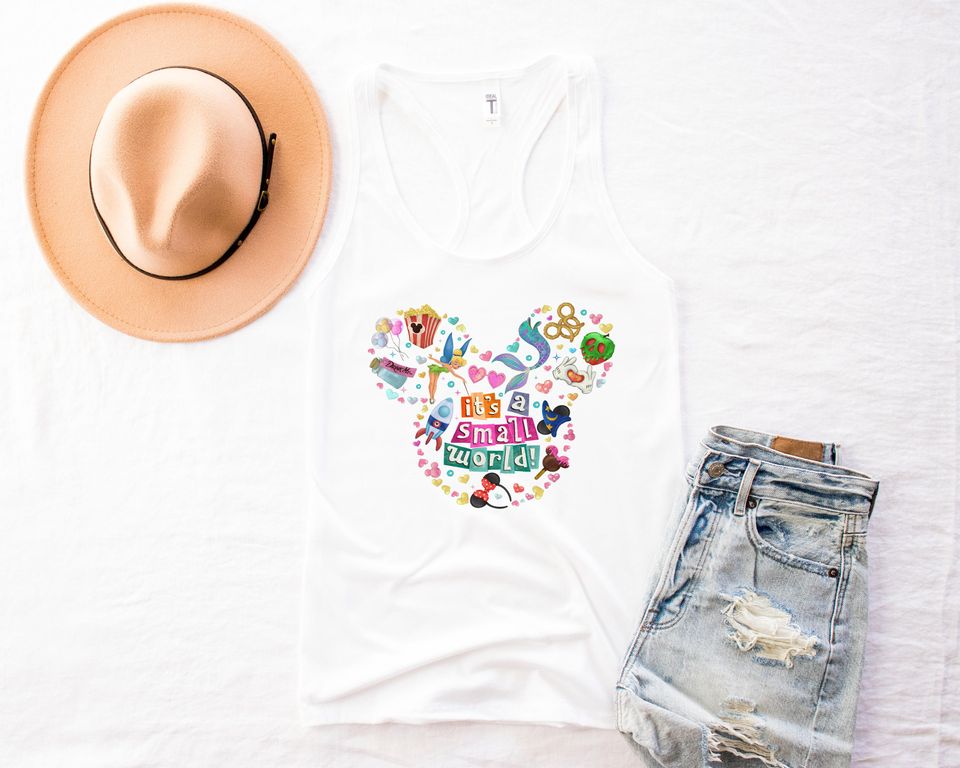 Small World Crop Tank, It's a Small World Colorful Crop