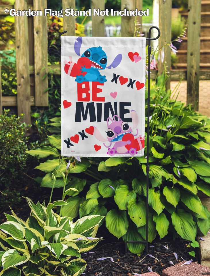 Disney, Disney Be Mine Stitch & Angel Garden Flag
