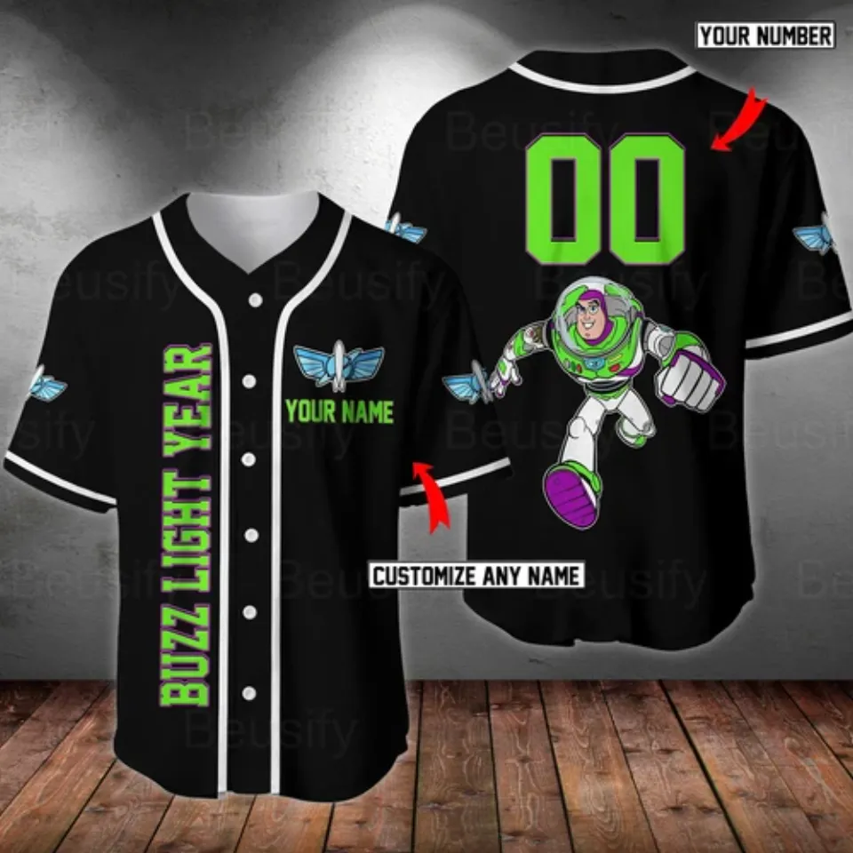 Personalized Never Too Old For Buzz Lightyear Toy Story Baseball Jersey Shirt