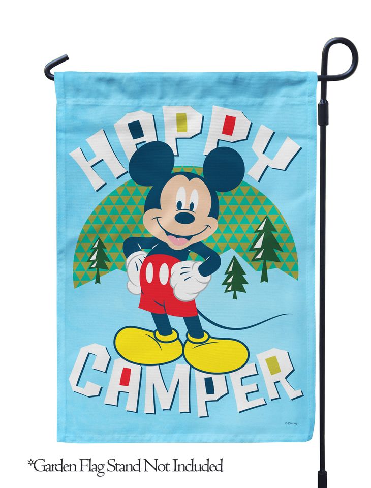 Disney, Disney Happy Camper Mickey Garden Flag