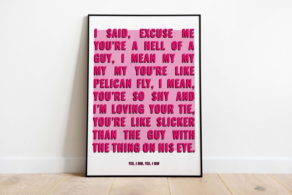 Nicki Minaj Super Bass Lyrics Poster | Pink Wall Decor