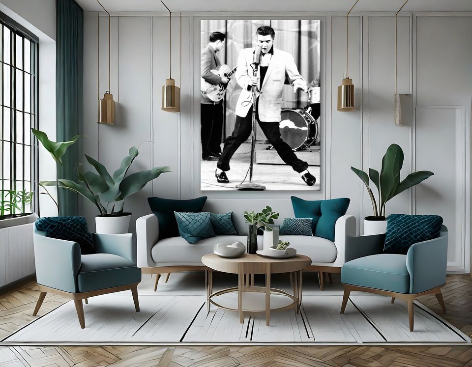 Elvis Presley  Rock and Roll Canvas Wall Art Print