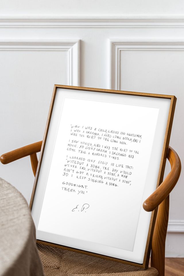 Elvis Presley Letter Handwriting Print , Love Letter