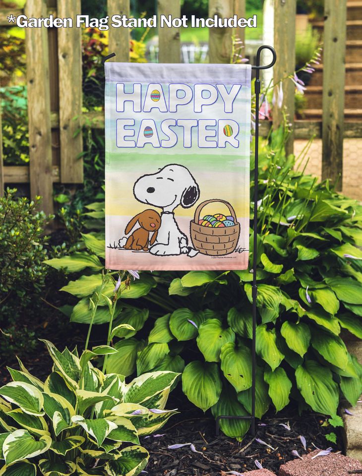 PEANUTS, PEANUTS Easter Bunny Love Personalized Garden Flag