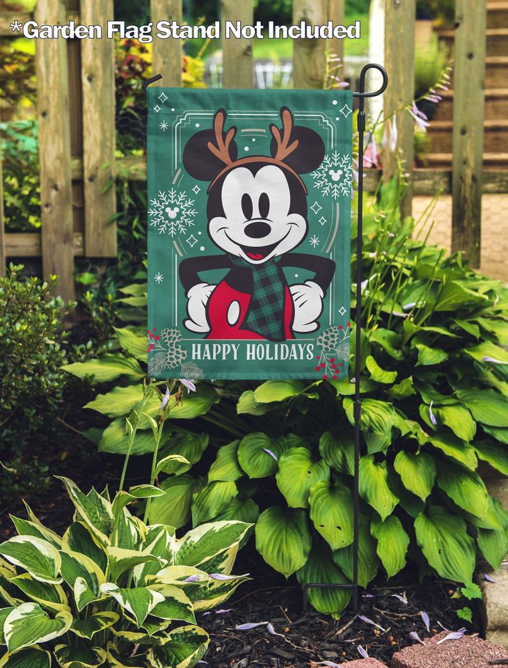 Disney Reindeer Holiday Mickey Garden Flag