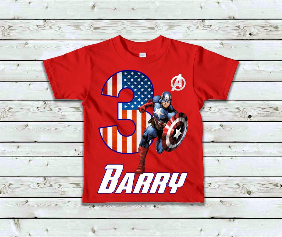 Captain America Birthday Shirt