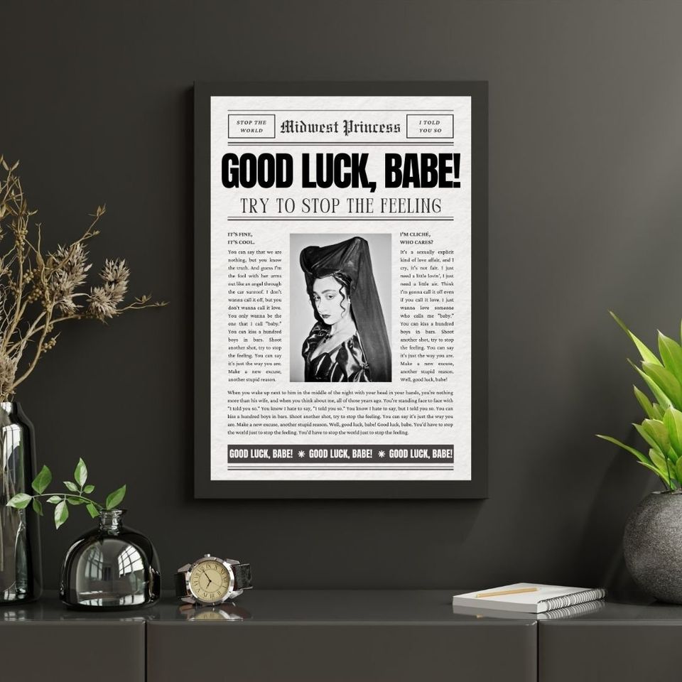 Good Luck, Babe Newspaper Chappell Roan Poster