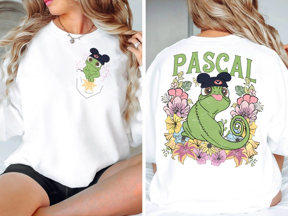 2-Sided Retro Disney Tangled Pascal Floral Rapunzel Family