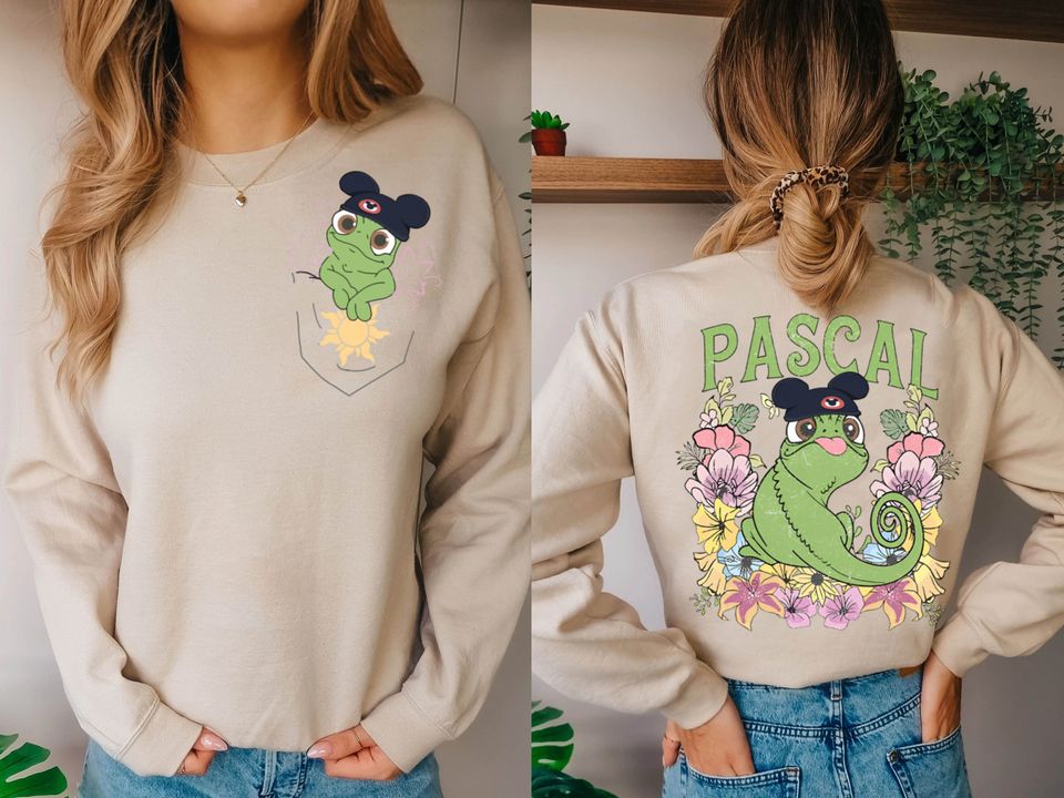 2-Sided Retro Disney Tangled Pascal Floral Rapunzel Family