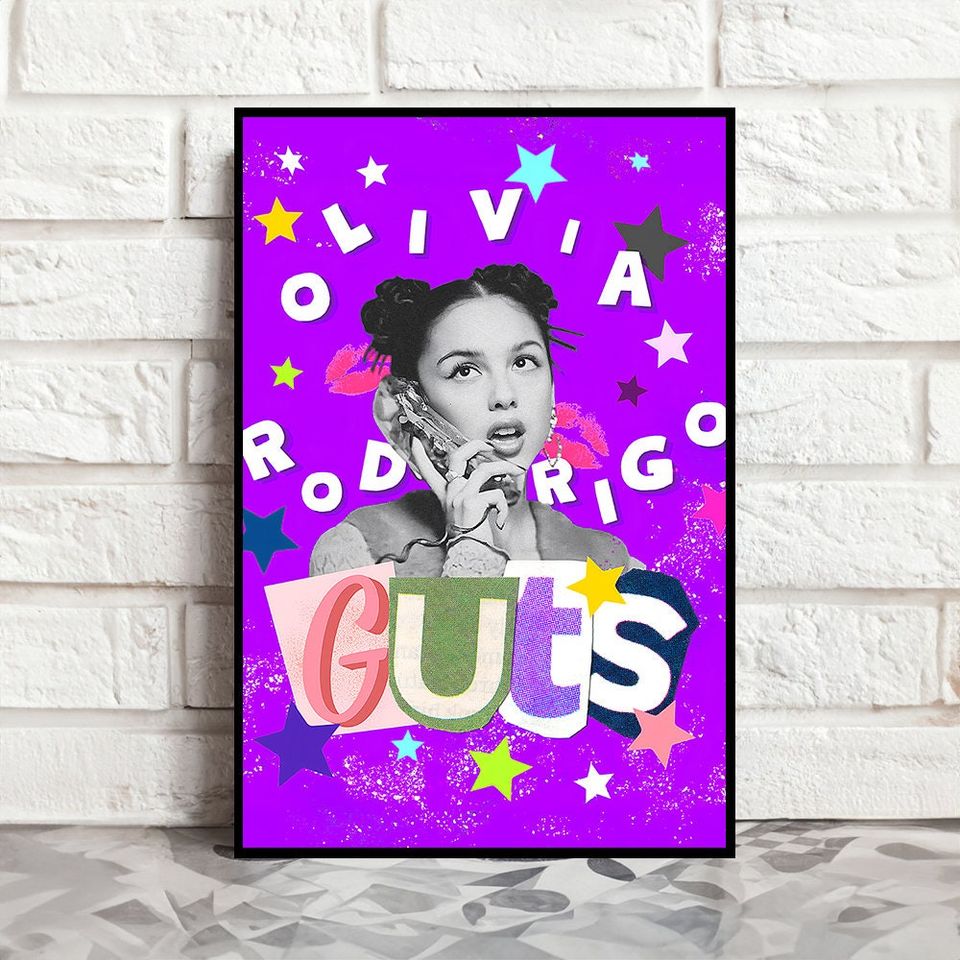 Olivia Rodrigo Guts Poster, Vintage Wall Art, Poster for Gift, Gift home decor, A4 A3 A2 A1, Valentine's Day gift