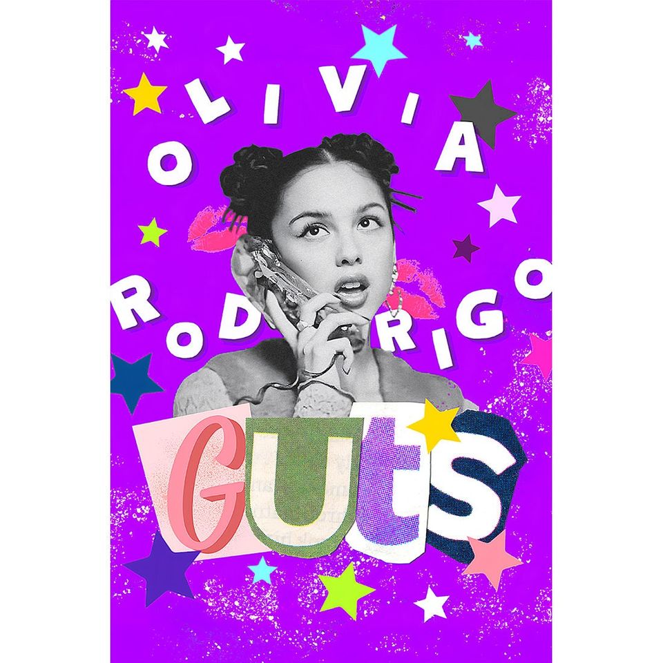 Olivia Rodrigo Guts Poster, Vintage Wall Art, Poster for Gift, Gift home decor, A4 A3 A2 A1, Valentine's Day gift
