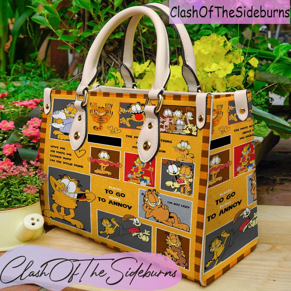 Garfield Cat Leather Bag, Garfield Cat Handbag