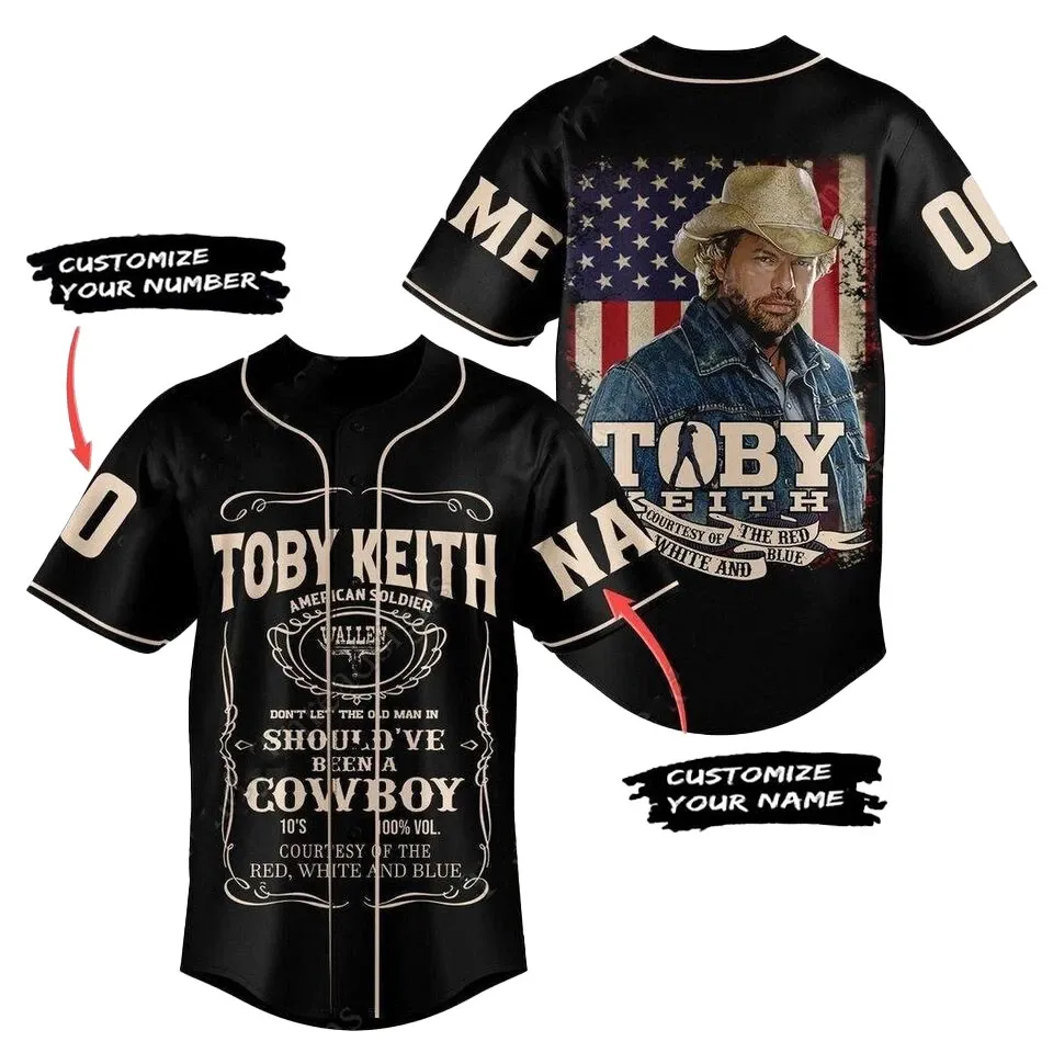 Personalized Name Number Toby Keith Baseball Jersey Shirt For Men Women