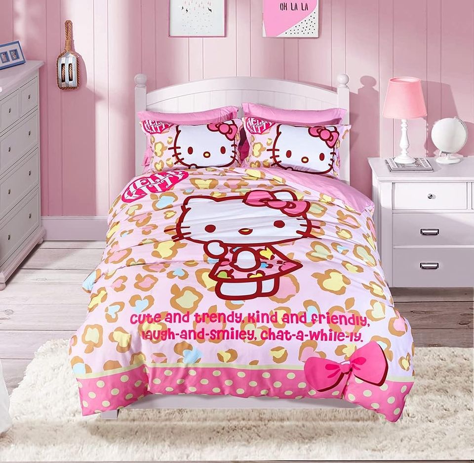 Bedding Set Girls Hello Kitty Pink