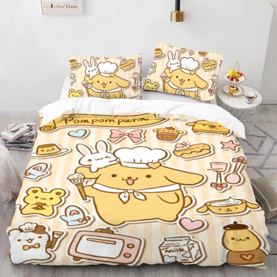 Sanrio hellokitty Duvet Cover Pillowcase Hello Kitty Kuromi Bedding Pillow Case