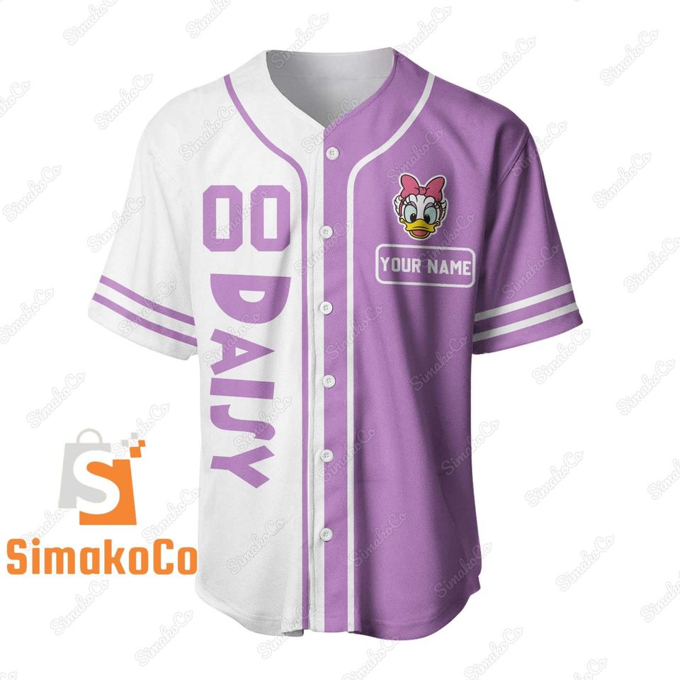 Daisy Baseball Jersey, Daisy Duck Jersey Shirt, Daisy Disney Jersey