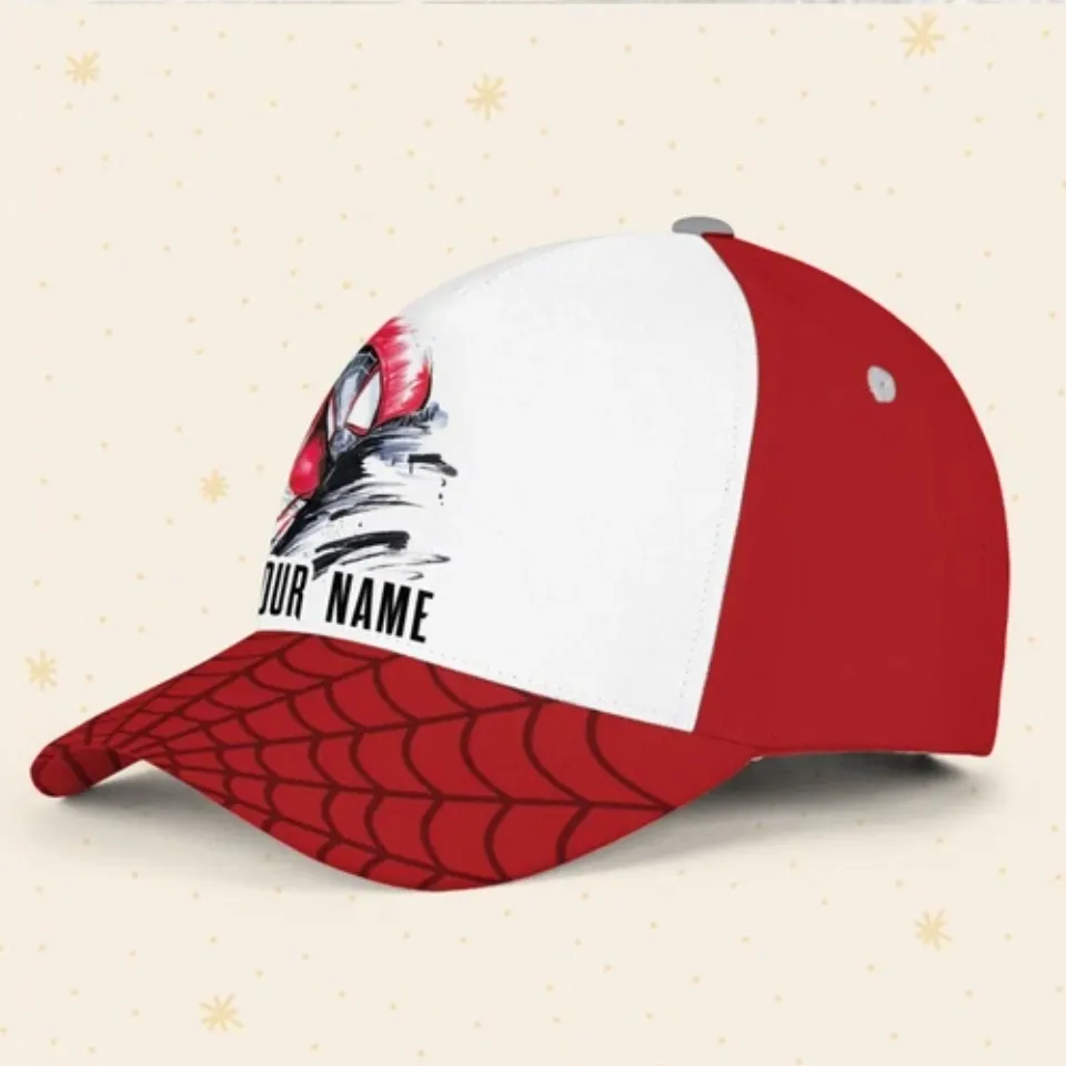 Custom Spiderman Miles White Logo Cap, Custom Disney Hat, Spiderman Baseball Cap