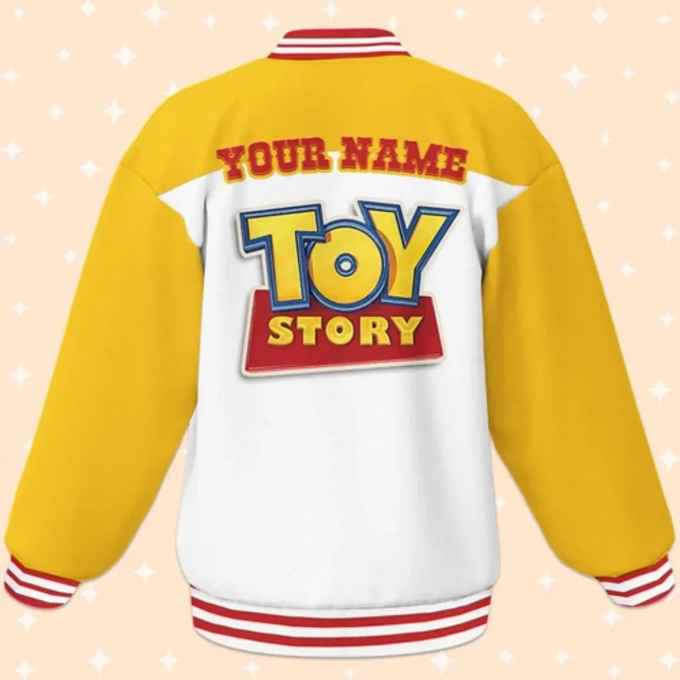 Custom Toy Story Woody Cloud Baseball Jacket, Adult Varsity Jacket
