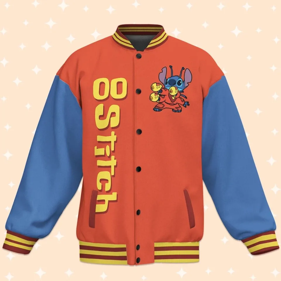 Custom Stitch Fun Baseball Jacket Adult Varsity Jacket Personalized Disney Jacket