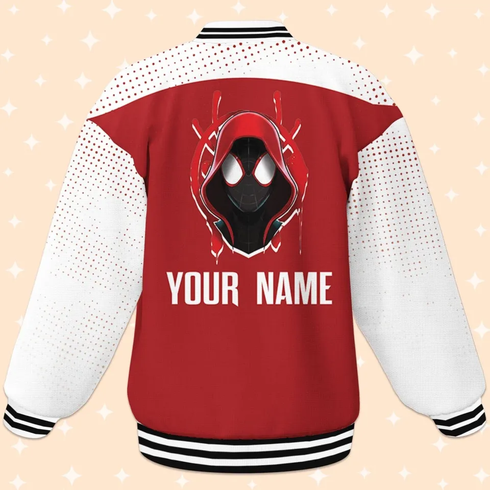Custom Spiderman Miles Morales Red Comic Baseball Jacket, Baseball Outfit
