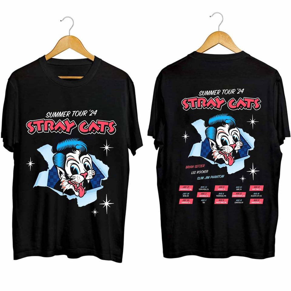 Stray Cats Summer Tour 2024 Double Sided Shirt