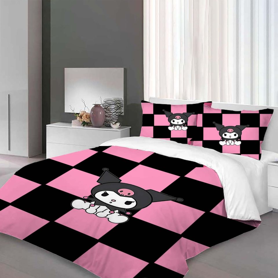 Christmas My Melody Kuromi Bedding Set, Home Decor