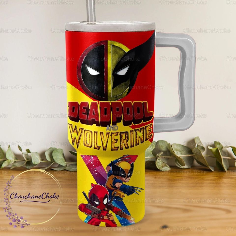 Deadpool Wolverine 40oz Tumbler, Deadpool Wolverine Tumbler