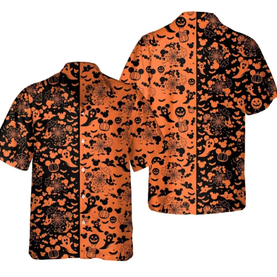 2024 New Disney Halloween Hawaiian Shirt  Mickey Vacation Family Hawaiian Shirt