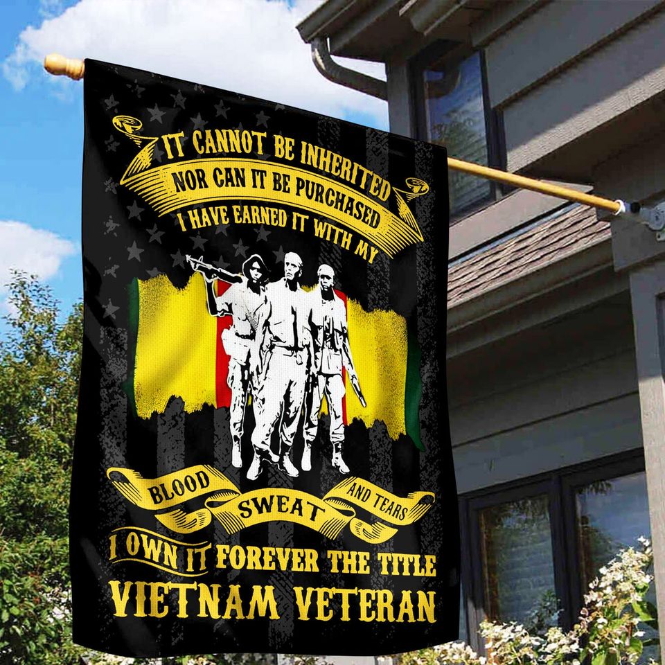 Blood Sweat And Tears Flag, Proud Veteran Flag, Memorial Day House Flag