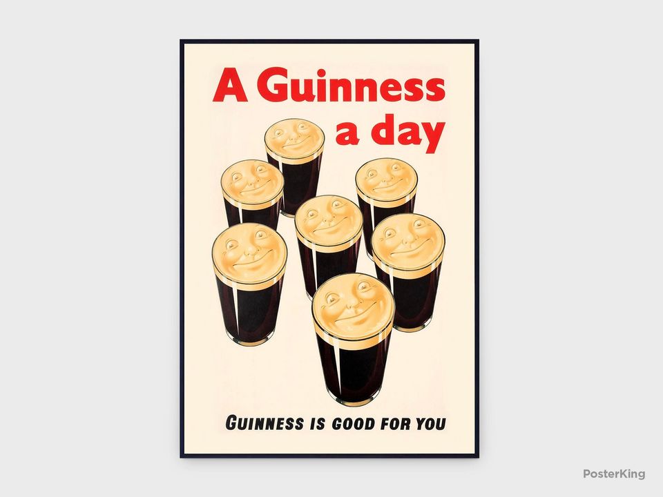 A Guinness A Day Original Vintage Poster