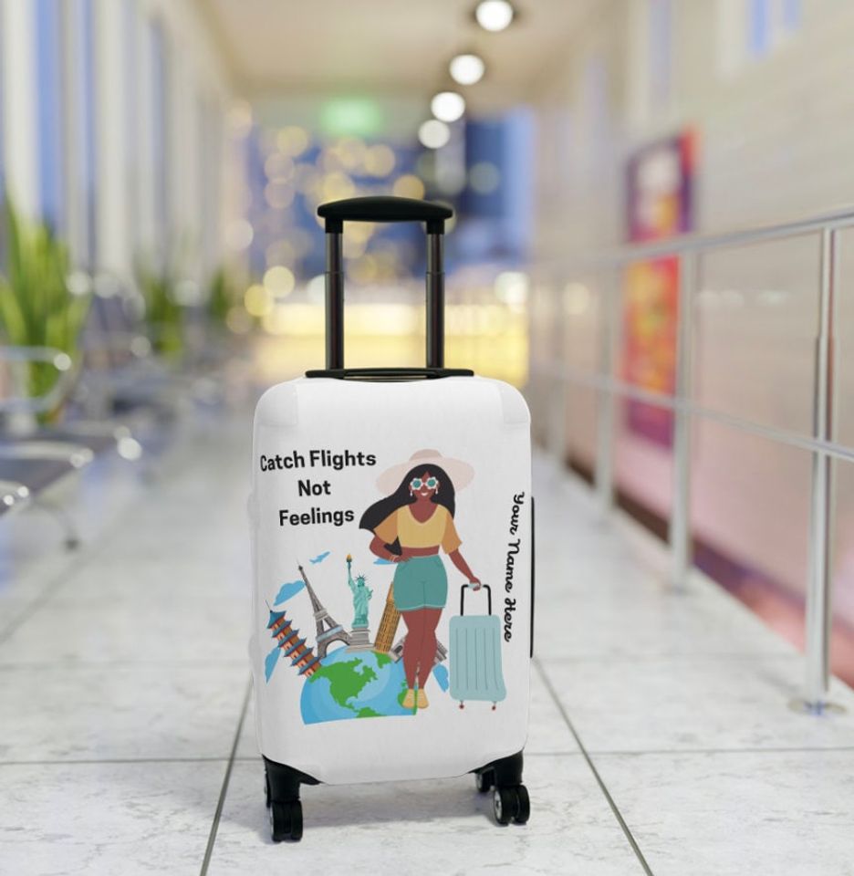 Catch Flights Not Feelings Personalized Luggage Cover
