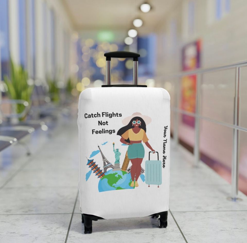 Catch Flights Not Feelings Personalized Luggage Cover