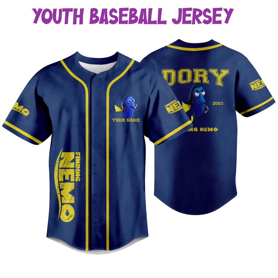 Personalized Disney Finding Nemo Vintage Dory, Disney Baseball Jersey Sports