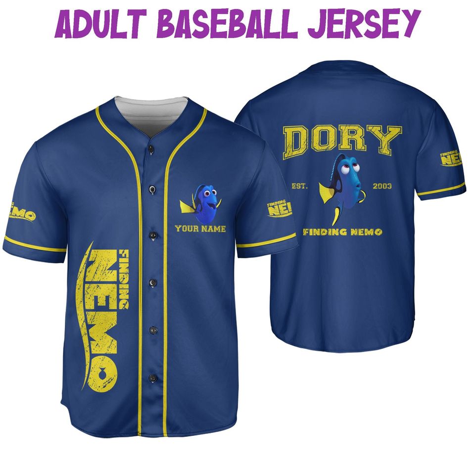 Personalized Disney Finding Nemo Vintage Dory, Disney Baseball Jersey Sports