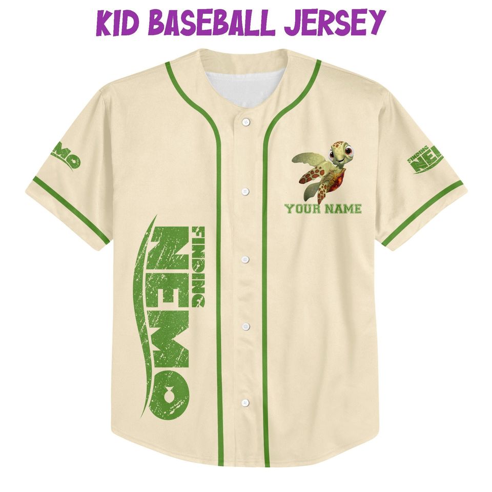 Personalized Disney Finding Nemo Vintage Squirt, Disney Baseball Jersey Sports