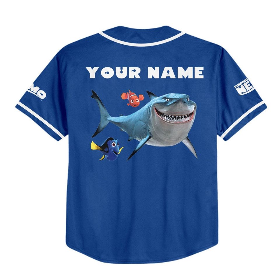 Personalized Disney Finding Nemo Dory And Bruce, Disney Baseball Jersey Sports