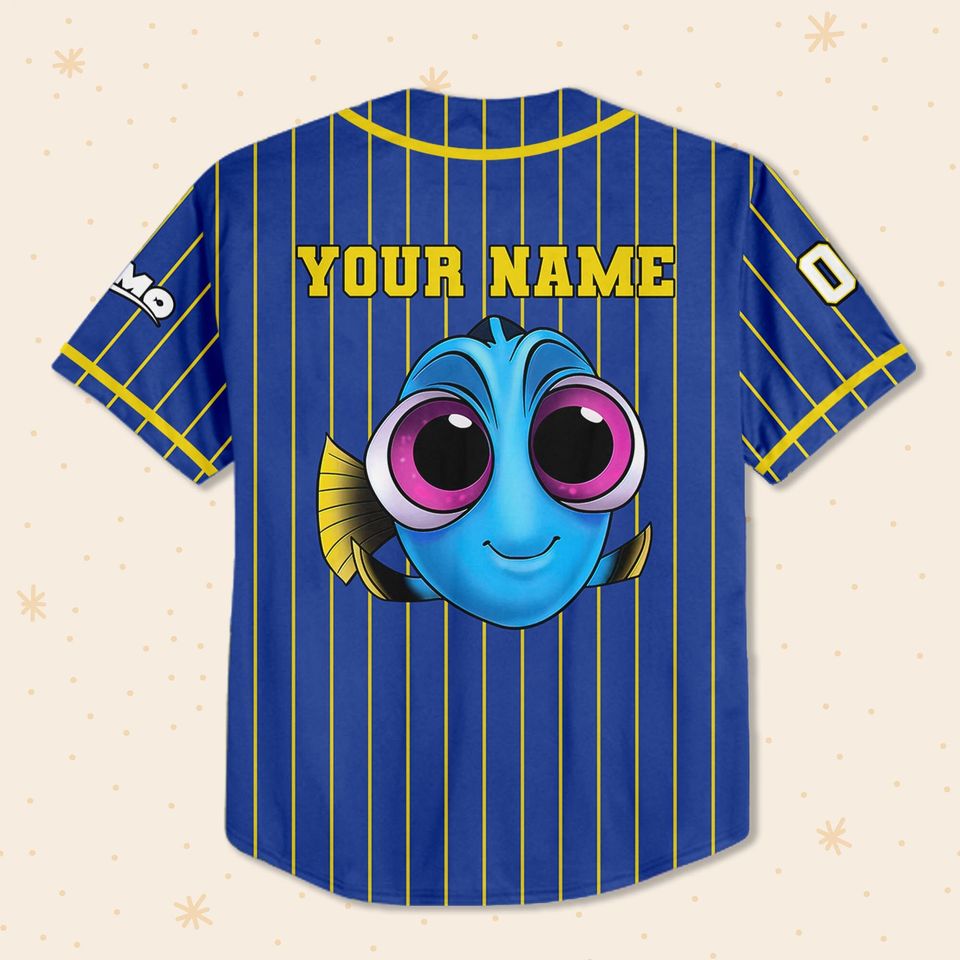 Personalize Finding Nemo Baby Dory Blue Jersey, Disney Baseball Jersey Sports