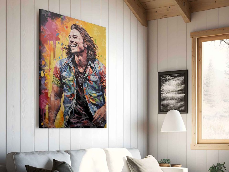 Country Icon Wallen Western's Vibrant Abstract Portrait Wall Dcor