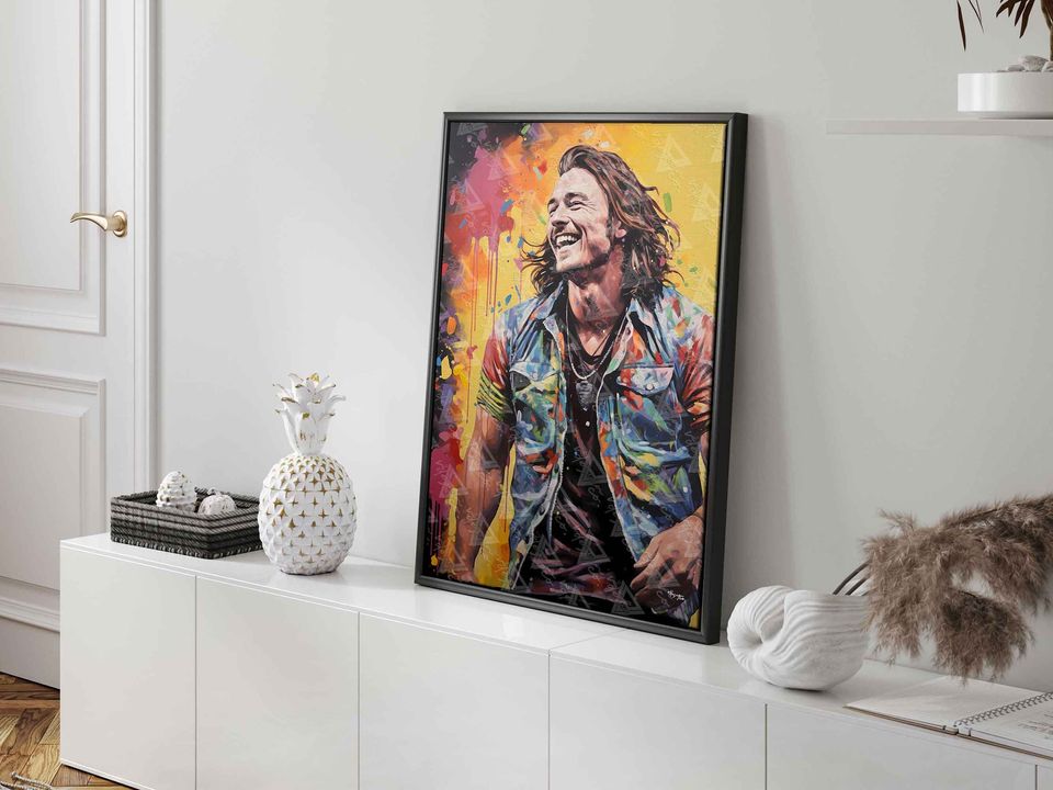 Country Icon Wallen Western's Vibrant Abstract Portrait Wall Dcor