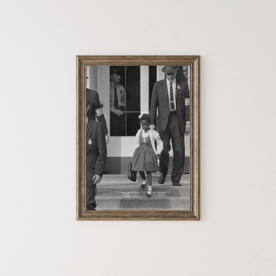 Young Black Girl Protest Wall Art, Ruby Bridges Print