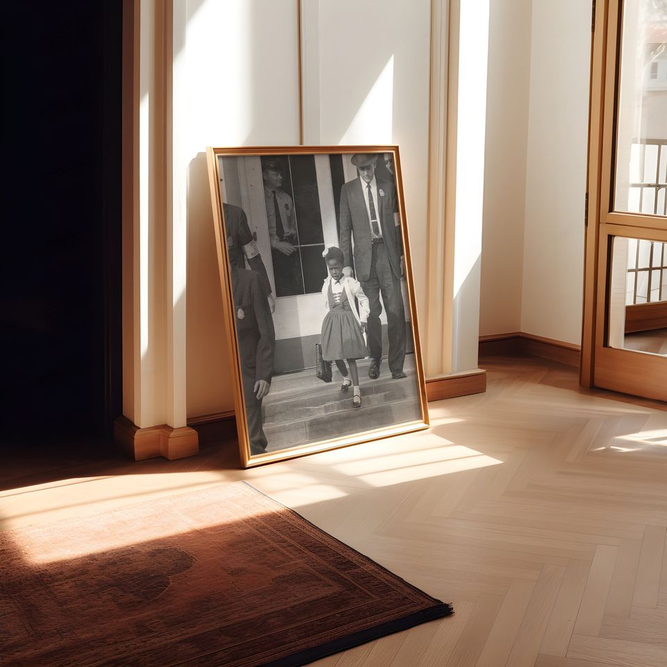 Young Black Girl Protest Wall Art, Ruby Bridges Print
