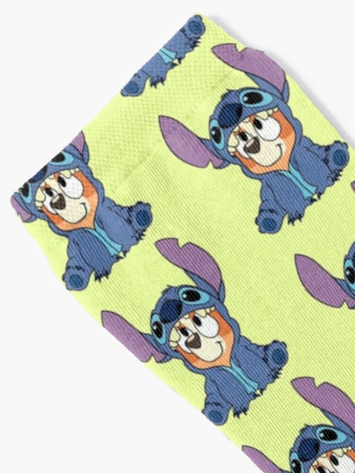 Bingo in Stitch BlueyDad Socks