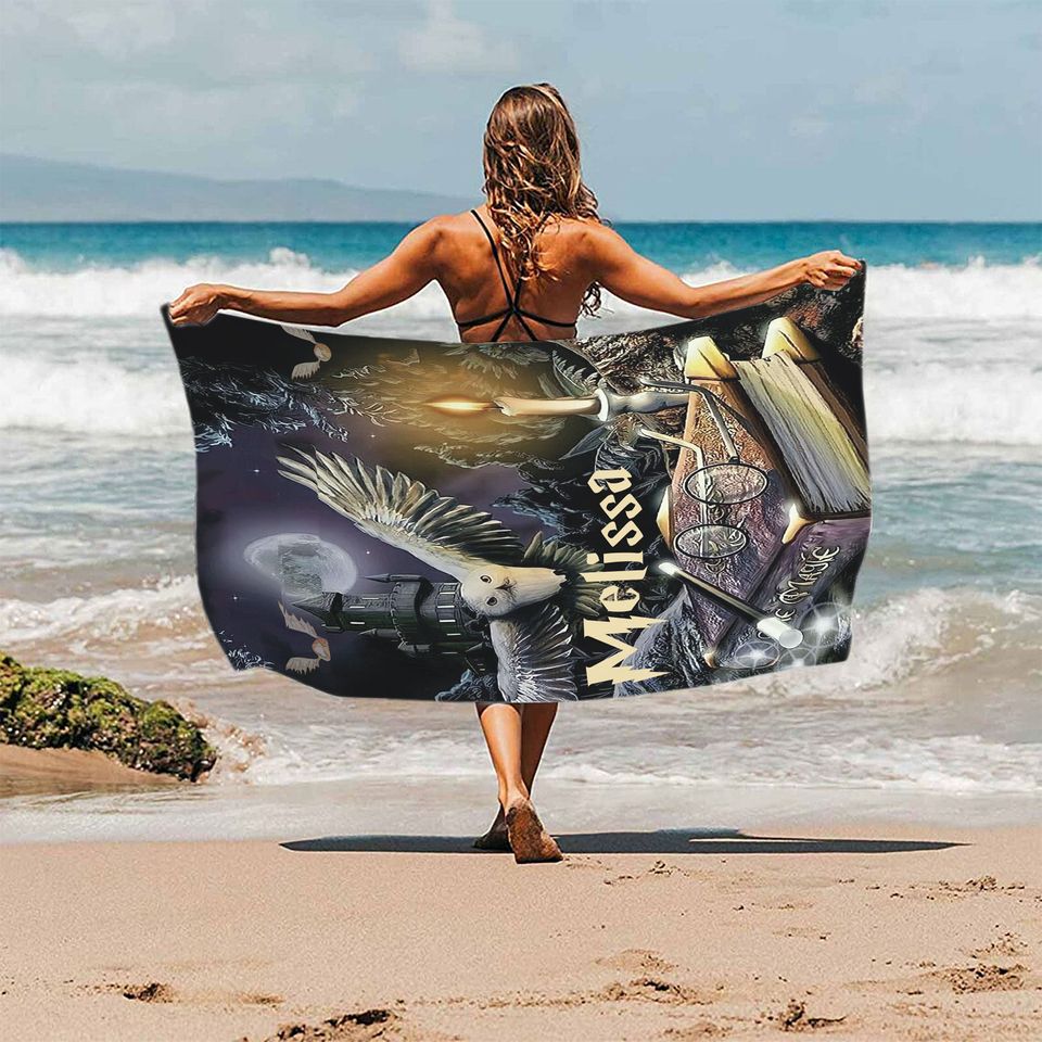 Magic Wizard, Custom Starry Night Towel, Valentine's Day Gift, Wizard Towel, Magic School